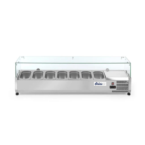 Arktic - Arktic Aufsatz-Kühlvitrine Gastronorm 1/4, 7x GN 1/4, 230V/180W, 1505x335x(H)460mm - GastroDeals