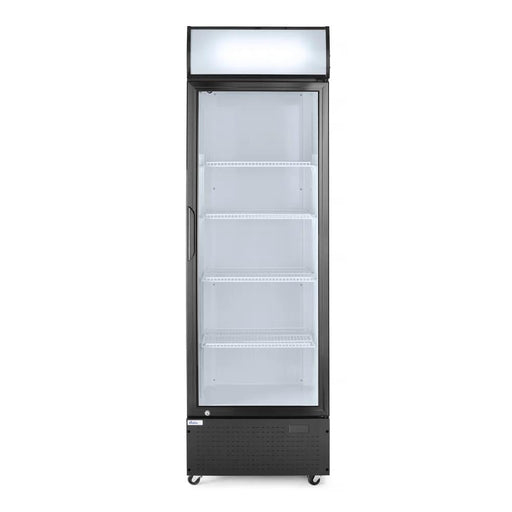 Arktic - Arktic Eintüriger Kühlschrank mit hinterer Bar und hinterleuchteter Blende,, 254L, Schwarz, 220-240V/250W, 578x605x(H)1980mm - GastroDeals