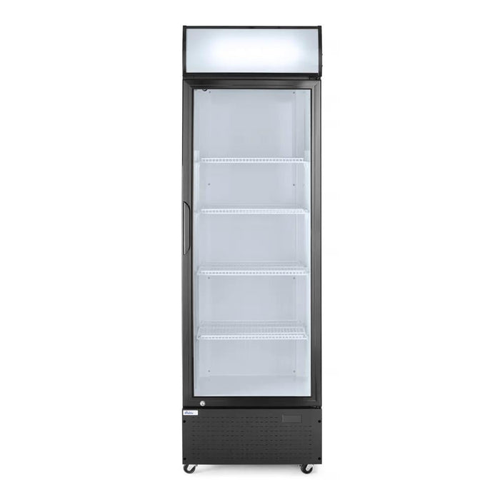 Arktic - Arktic Eintüriger Kühlschrank mit hinterer Bar und hinterleuchteter Blende,, 254L, Schwarz, 220-240V/250W, 578x605x(H)1980mm - GastroDeals