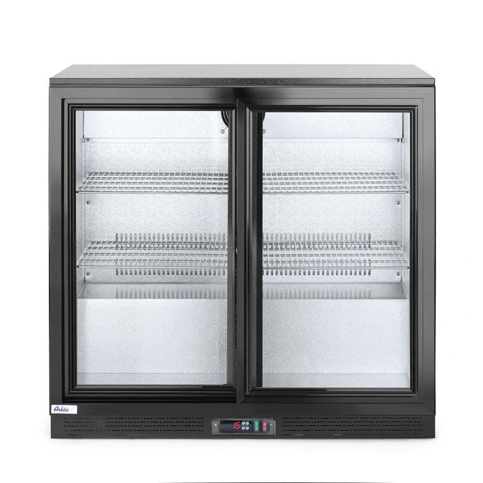 Arktic - Arktic Kühlschrank hinten mit doppelten Schiebetüren, 158L, Schwarz, 220-240V/160W, 900x520x(H)865mm - GastroDeals