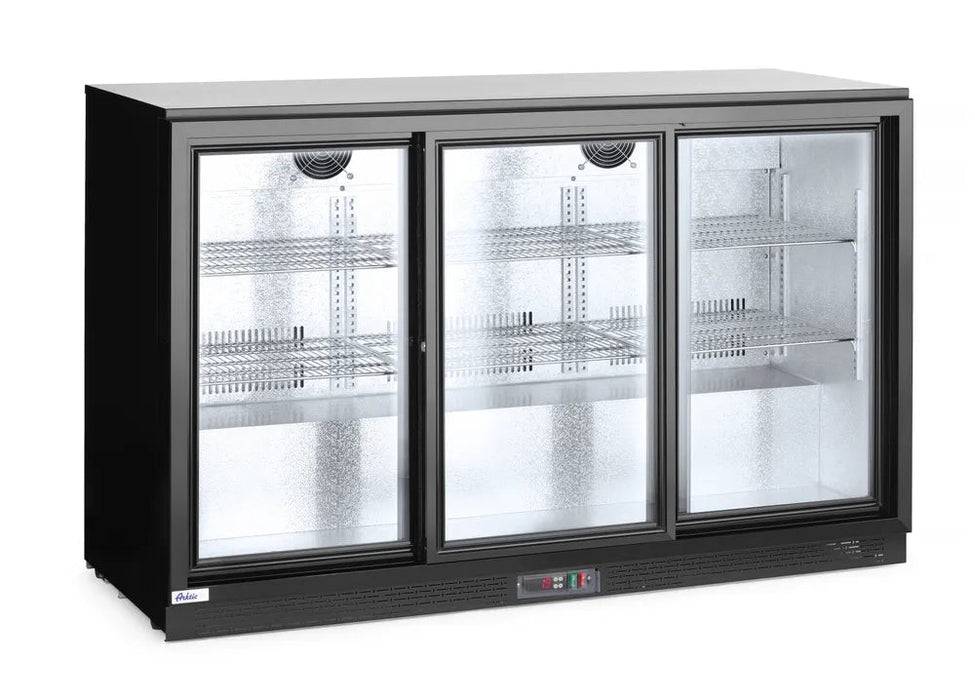 Arktic - Arktic Kühlschrank mit drei Schiebetüren an der Bar, 254L, Schwarz, 220-240V/160W, 1350x520x(H)865mm - GastroDeals