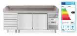 Arktic - Arktic Pizzatisch, zweitürig mit 7 Schubladen 280L, 250L, 230V/250W, 2020x802x(H)1000mm - GastroDeals