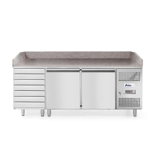 Arktic - Arktic Pizzatisch, zweitürig mit 7 Schubladen 280L, 250L, 230V/250W, 2020x802x(H)1000mm - GastroDeals