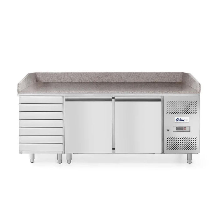 Arktic - Arktic Pizzatisch, zweitürig mit 7 Schubladen 280L, 250L, 230V/250W, 2020x802x(H)1000mm - GastroDeals