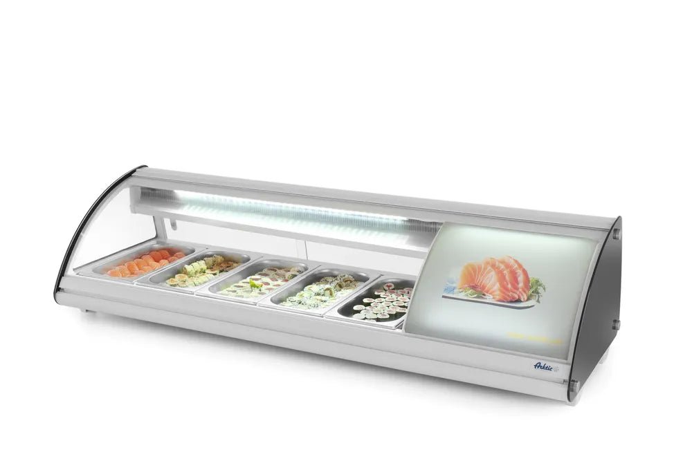 Arktic - Arktic Sushi-Display 5x GN 1/3, 230V/160W, 1307x445x(H)327mm - GastroDeals