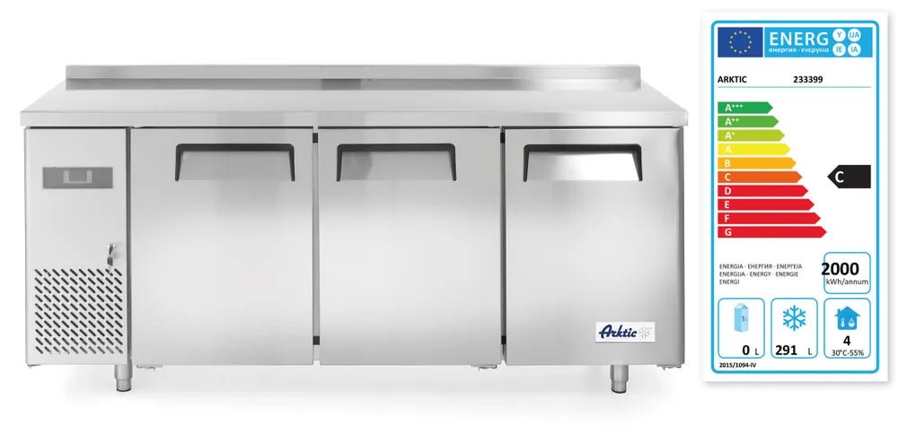 Arktic - Arktic Tiefkühltisch, dreitürig Kitchen Line 390 L, Kitchen Line, 291L, 230V/550W, 1800x600x(H)886mm - GastroDeals