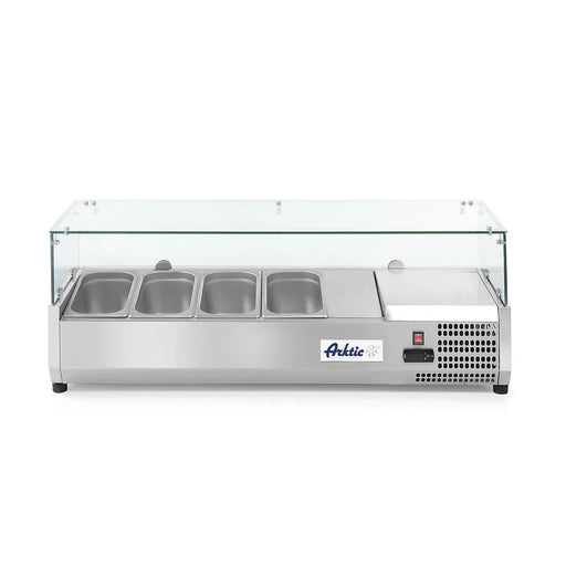 Arktic - Aufsatz - Kühlvitrine Gastronorm 1/3 - 4x GN 1/3, 1208x400x456 mm, Spuckschutz - Arktic - GastroDeals