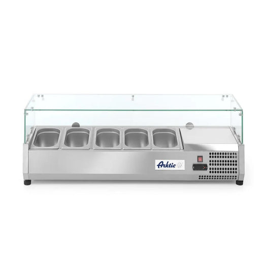 Arktic - Aufsatz - Kühlvitrine Gastronorm 1/4 - 5x GN 1/4, 1205x335x460 mm, Spuckschutz - Arktic - GastroDeals