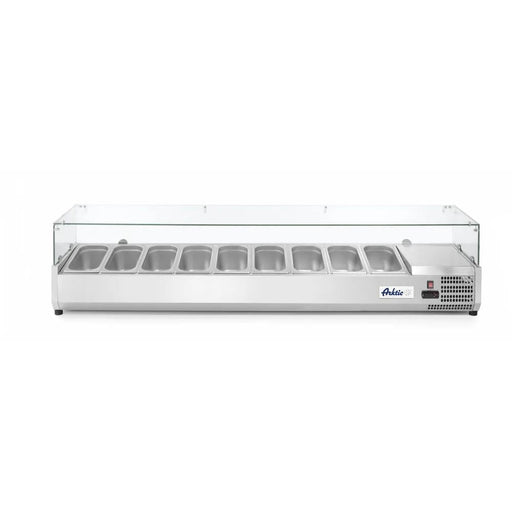 Arktic - Aufsatz - Kühlvitrine GN 1/3 - 9x GN 1/3, 2005x420x456 mm, Spuckschutz, Edelstahl - Arktic - GastroDeals
