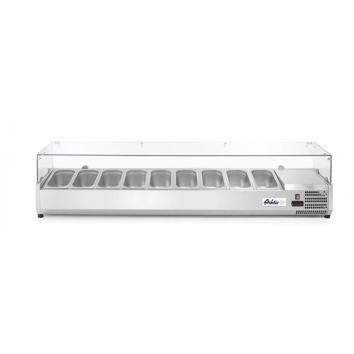 Arktic - Aufsatz - Kühlvitrine GN 1/3 - 9x GN 1/3, 2005x420x456 mm, Spuckschutz, Edelstahl - Arktic - GastroDeals