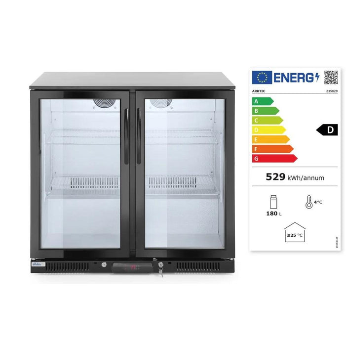 Arktic - Kühlschrank - 158L, Doppeltür, Schwarz, 900x540x890 mm, 220 - 240V/160W - Arktic - GastroDeals