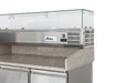 Arktic - Pizzatisch dreitürig mit Aufsatzkühlvitrine - 380+40L, 254L, 1400x700x1491 mm - Arktic - GastroDeals