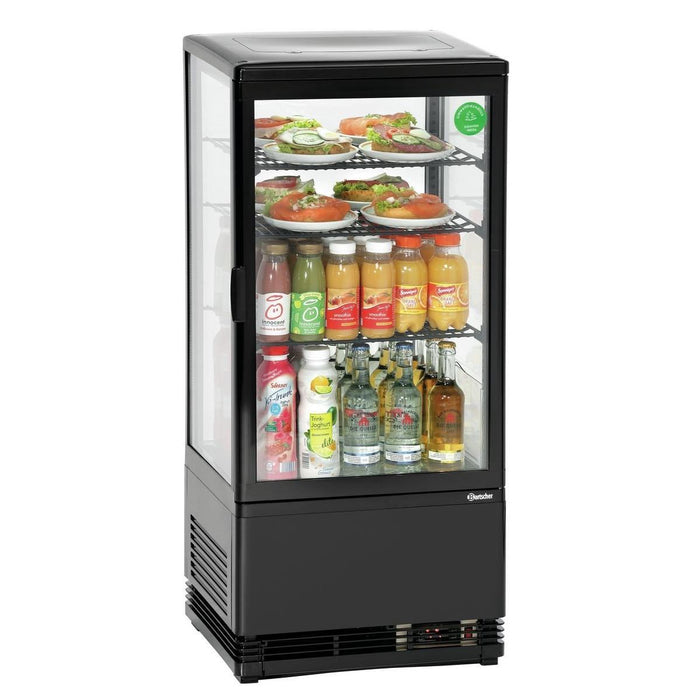 Bartscher - Bartscher Mini-Kühlvitrine 78L, schwarz - GastroDeals