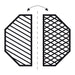 Diamant Grill - Halber Grillrost für Diamant Grill - Gusseisen, 600x300x15 mm, Wendbar - Diamant Grill - GastroDeals