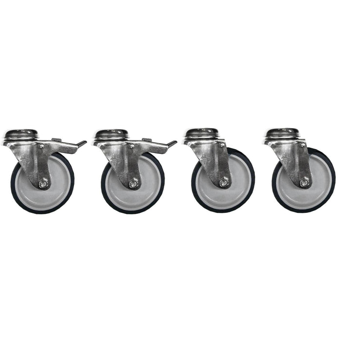 Diamant Grill - Outdoor Rollensatz für Diamant Fassung - 4 Lenkrollen, Edelstahl, 100x32 mm, 2 Bremsen - Diamant Grill - GastroDeals