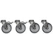 Diamant Grill - Outdoor Rollensatz für Diamant Fassung - 4 Lenkrollen, Edelstahl, 100x32 mm, 2 Bremsen - Diamant Grill - GastroDeals