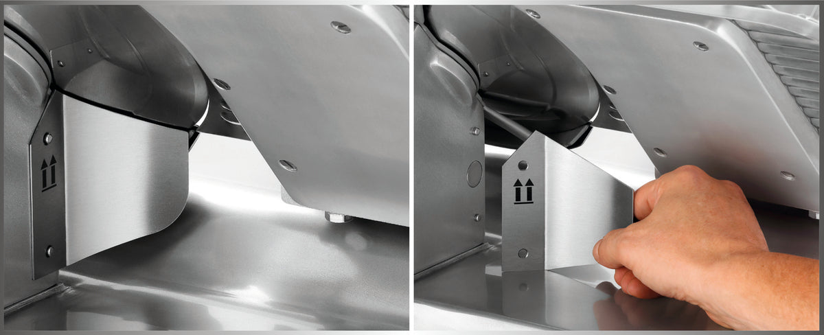 Bartscher Aufschnittmaschine PRO 250-G - 250 mm, 200 mm Schnittlänge, 1-15 mm Schnittstärke, Aluminium