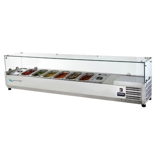 gel - o - mat - Aufsatzkühlvitrine ESL3885 - 160 cm, Glasaufsatz, LED - Beleuchtung - gel - o - mat - GastroDeals