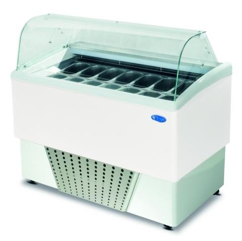 gel - o - mat - Eiscreme Vitrine BRIO 7 - Umluft, für 7 Eisschalen, 1349x666x1225 mm - gel - o - mat - GastroDeals