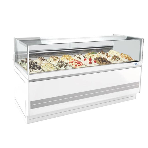 gel - o - mat - Eiscremevitrine Cometa 24 - Umluft, für 24 Eisschalen, 2117x970x1220 mm - gel - o - mat - GastroDeals