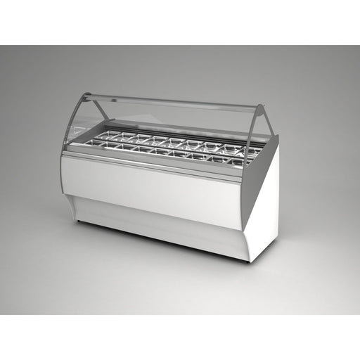 gel - o - mat - Eiscremevitrine Smile 18 - Für 18 Eisschalen, Rundglas, Umluft, 130,5 cm Hoch - gel - o - mat - GastroDeals