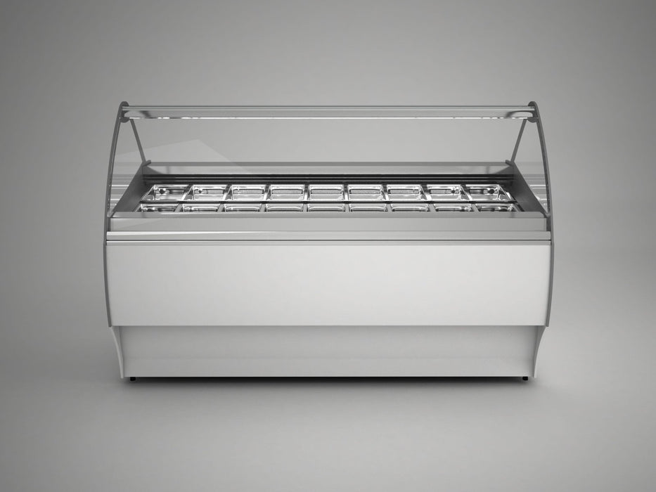 gel - o - mat - Eiscremevitrine Smile 18 - Für 18 Eisschalen, Rundglas, Umluft, 130,5 cm Hoch - gel - o - mat - GastroDeals