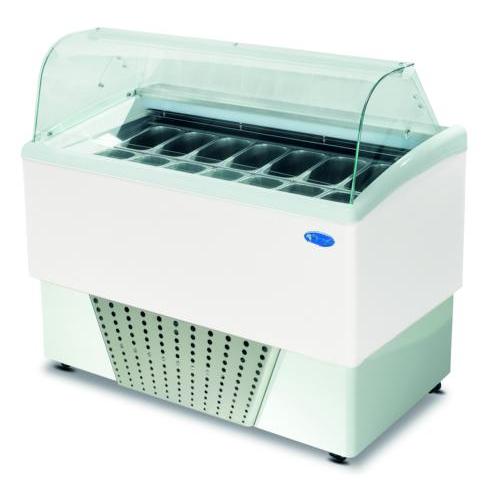 gel - o - mat - Eisvitrine BRIO 6+6 - Umluft, für 12 Eisschalen, LED - Beleuchtung, 1184x773x1225 mm - gel - o - mat - GastroDeals