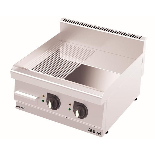gel - o - mat - Elektrische Griddle - Platte CO Cook 600 - Verchromt, Halb Glatt, Halb Gerillt, 60x60 cm - gel - o - mat - GastroDeals