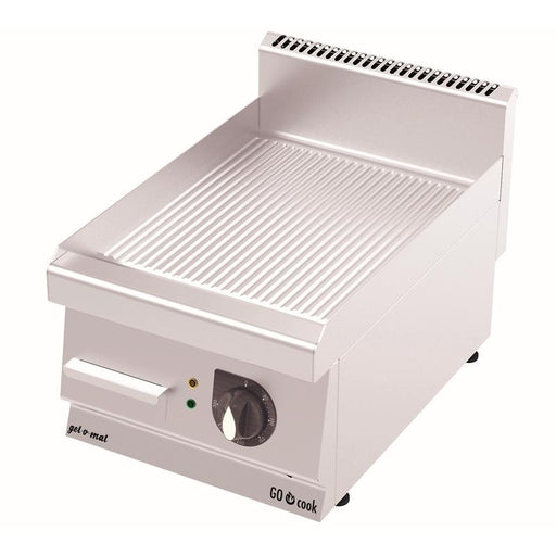 gel - o - mat - Elektro Griddle - Platte Serie 600 - 40 cm, Edelstahl, Gerillt - gel - o - mat - GastroDeals