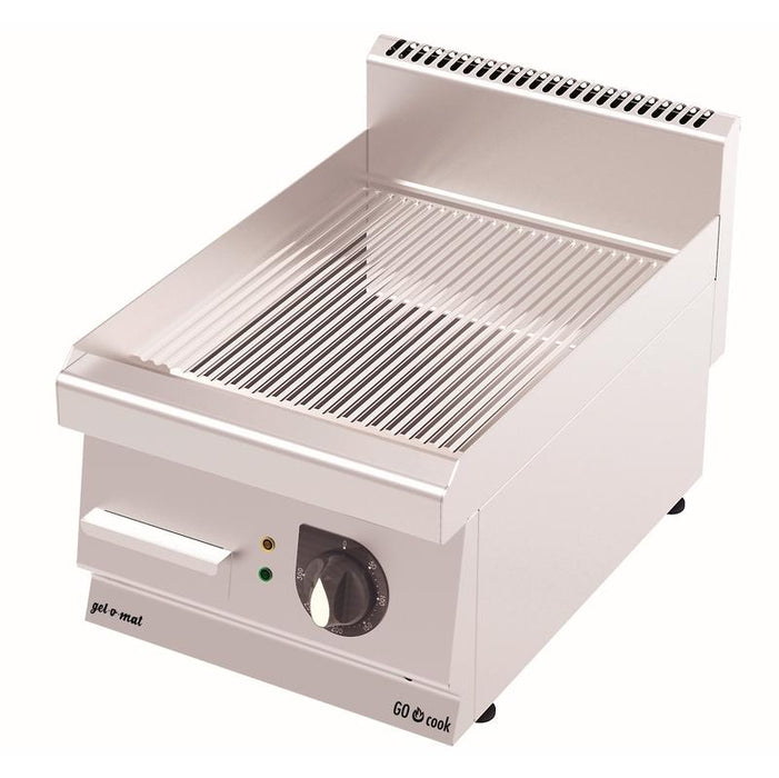 gel - o - mat - Elektro Griddle - Platte Serie 600 - 40 cm, Verchromt, Gerillt - gel - o - mat - GastroDeals