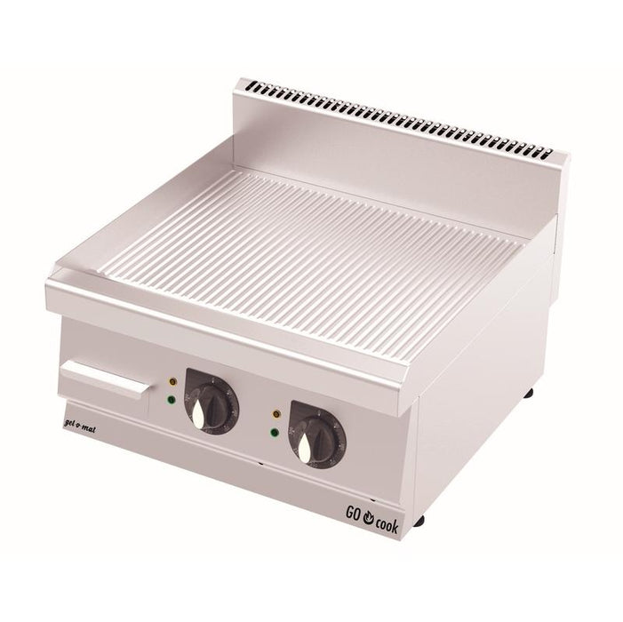 gel - o - mat - Elektro - Griddle - Platte Serie 600 - 60 cm, Edelstahl, Gerillt - gel - o - mat - GastroDeals
