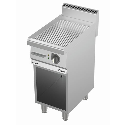 gel - o - mat - Elektro Grillplatte Serie 700 - 40 cm, Gerillt, mit Unterbau, Edelstahl - gel - o - mat - GastroDeals