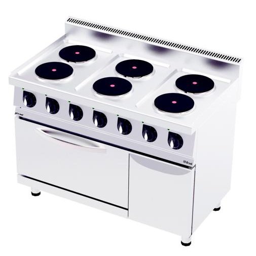 gel - o - mat - Elektro Herd Serie 700 - 6 Platten, Heißluft Backofen, 120 cm, 19,1 kW - gel - o - mat - GastroDeals