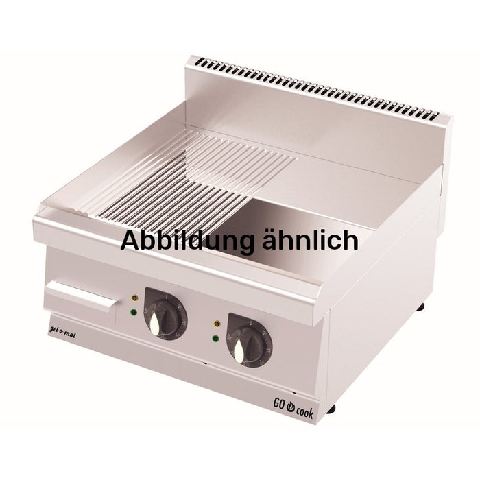 gel - o - mat - Gas Griddle - Platte - Verchromt, Halb Glatt - Halb Gerillt, 600x600 mm - gel - o - mat - GastroDeals