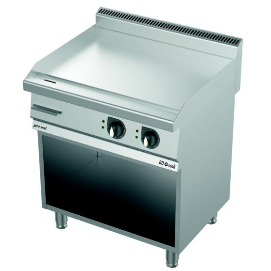 gel - o - mat - Gas Grillplatte mit Unterbau - Edelstahl, Glatt, 80 cm, 10,4 kW - gel - o - mat - GastroDeals