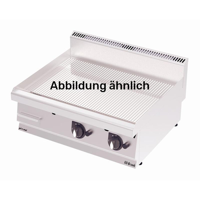 gel - o - mat - Gas - Grillplatte Serie 700 - 80 cm, Edelstahl, Gerillt, mit Unterbau - gel - o - mat - GastroDeals