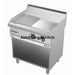 gel - o - mat - Gas Grillplatte Serie 700 - 80 cm, Unterbau, Hart - verchromt, Halb Glatt - Halb Gerillt - gel - o - mat - GastroDeals