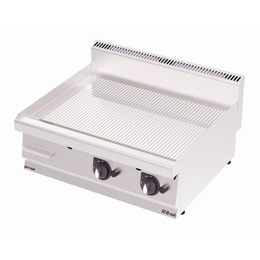 gel - o - mat - Gas - Grillplatte Serie 700 - 80 cm, Unterbau, Hartverchromt, Gerippt - gel - o - mat - GastroDeals
