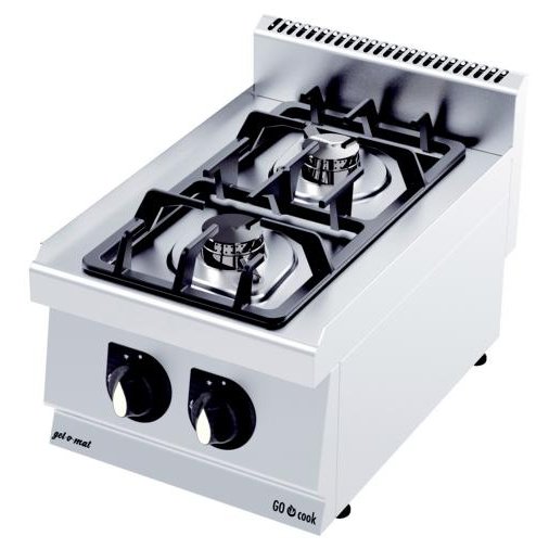 gel - o - mat - Gas - Tischherd Serie 600 - 2 Brenner, 13 kW, 40 cm, Edelstahl - gel - o - mat - GastroDeals
