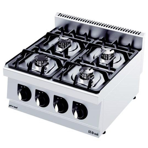 gel - o - mat - Gas - Tischherd Serie 600 - 4 Brenner, 60 cm, 26 kW, Edelstahl - gel - o - mat - GastroDeals