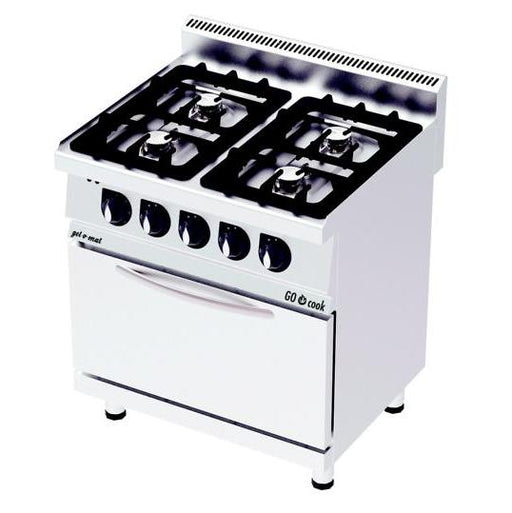 gel - o - mat - Gasherd Serie 700 - 4 Flammen, 80 cm, mit Elektro - Heißluft - Backofen, 36 kW - gel - o - mat - GastroDeals