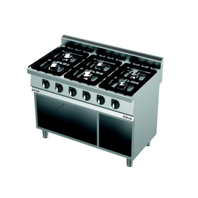 gel - o - mat - Gasherd Serie 700 - 6 Flammen, 120 cm, Unterbau, 54 kW - gel - o - mat - GastroDeals