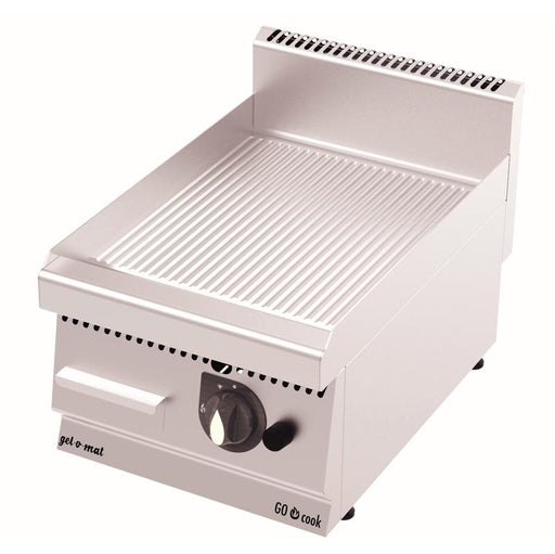 gel - o - mat - gel - o - mat Gas Griddle - Platte Serie 600, 40 cm Edelstahl Gerillt - GastroDeals