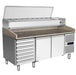 gel - o - mat - Pizza Kühltisch EPF3480GR - 2 Türen, 7 Schubladen, 203 cm, Granit - Arbeitsplatte - gel - o - mat - GastroDeals