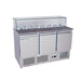 gel - o - mat - Saladette Gelo Line S903 GLAS - 136,5 cm, Granitarbeitsplatte, 3 Türen - gel - o - mat - GastroDeals