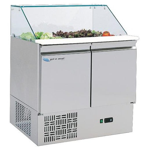 gel - o - mat - Saldette Gelo Line Salad Flachglas - 2 Türen, 90 cm, Edelstahl, 176 Liter - gel - o - mat - GastroDeals