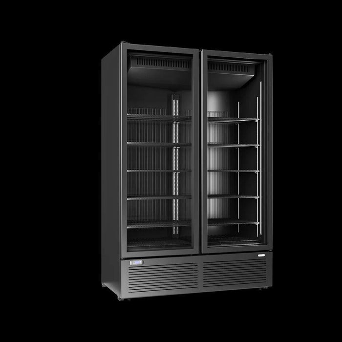 gel - o - mat - Tiefkühlvitrine CRFV 1200 - Doppelglastür, 1163 Liter, Schwarz, Umluftkühlung - gel - o - mat - GastroDeals