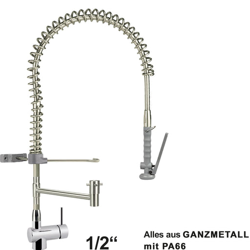 gel - o - mat - Vorspülbrause - Einhebelmischer, Edelstahl, Hochdruckschlauch 1050 mm - gel - o - mat - GastroDeals
