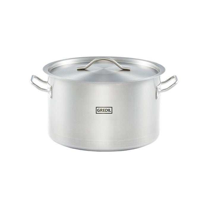 Gredil - Suppentopf mittelhohe Form, Serie ECO Ø 320 mm, Höhe 200 mm, 16,1 Liter, inkl. Deckel - GastroDeals