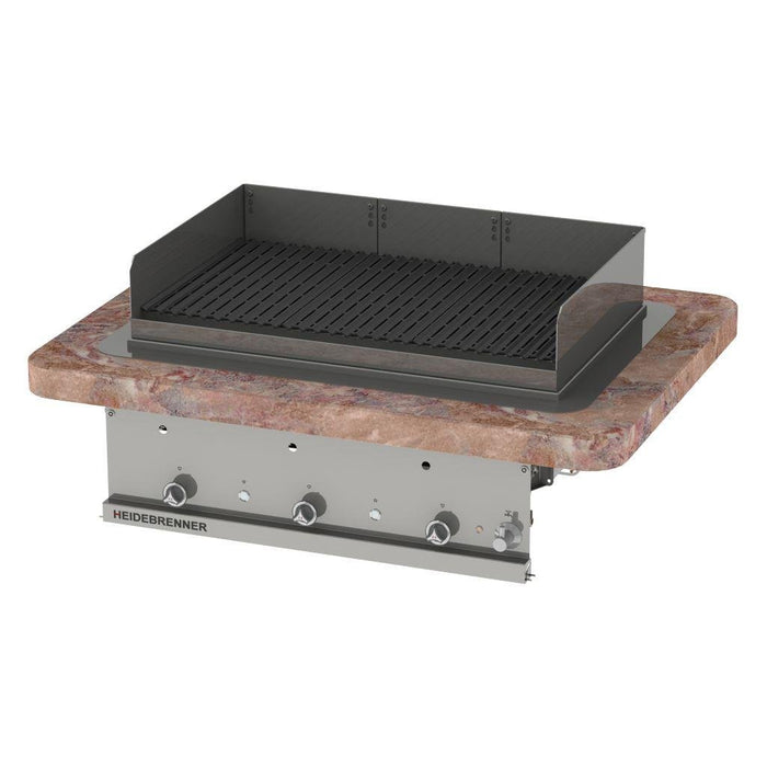 Heidebrenner - Heidebrenner Einbau Gas Rostbräter/Wassergrill "PLANO - 680" - Indoor, 3 Heizzonen, 1070x680 mm - GastroDeals